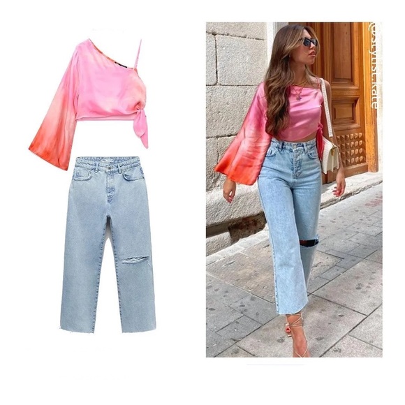 Zara Tops - ZARA ASYMMETRICAL TIE-DYE TOP